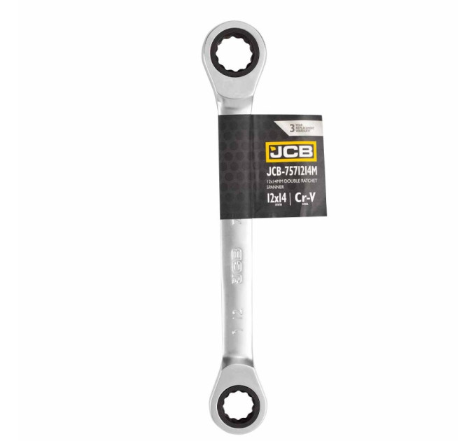 Ключ накидний з тріскачкою 12x14 мм JCB Tools JCB-7571214M
