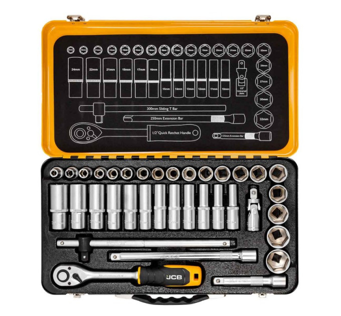 Набір інструменту комбінований 36 пр. 1/2" (6-гр.) (8-32 мм) JCB Tools JCB-4362M