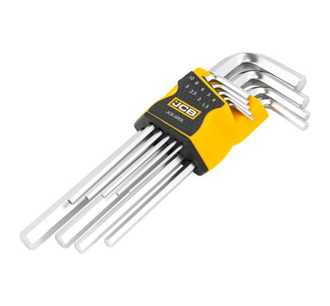 Набір Г-подіб. довгих ключів HEX 9 пр. JCB Tools JCB-5093L