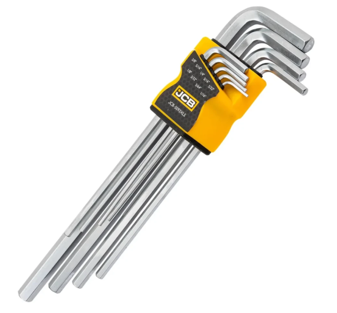 Haбіp Г-подіб. ключів подовжених HEX 9 пр. JCB Tools JCB-5093XLS