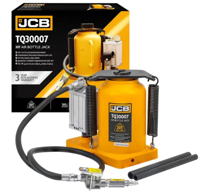 Домкрат пневматично-гідравлічний пляшкового типу 30т JCB Tools JCB-TQ30007