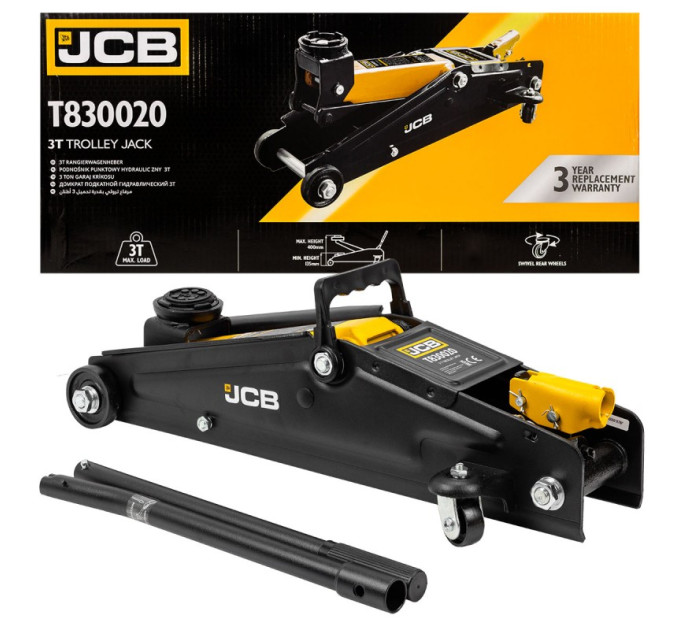 Домкрат підкатний гідравлічний (135-400 мм) 3т JCB Tools JCB-T830020