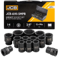 Набір головок ударних в металевому кейсі 14 од. 3/4'' (6-гр.) (17-50 мм) JCB Tools JCB-6141-5MPB
