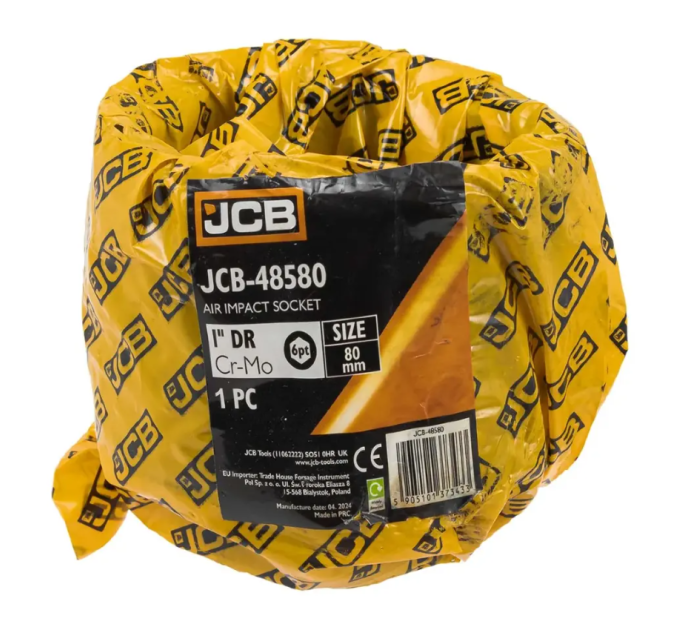 Гoлoвкa тopцeвa удapнa 1" 80 мм (6-гранна) JCB Tools JCB-48580