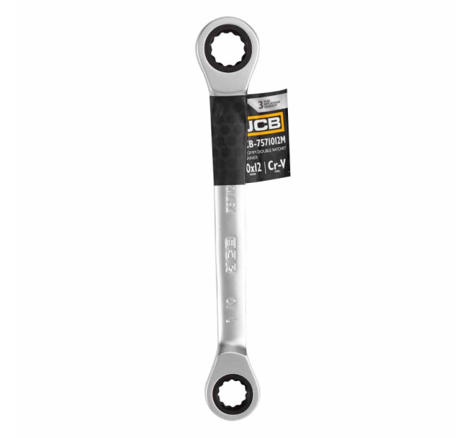 Ключ накидний з тріскачкою 10х12 мм JCB Tools JCB-7571012M