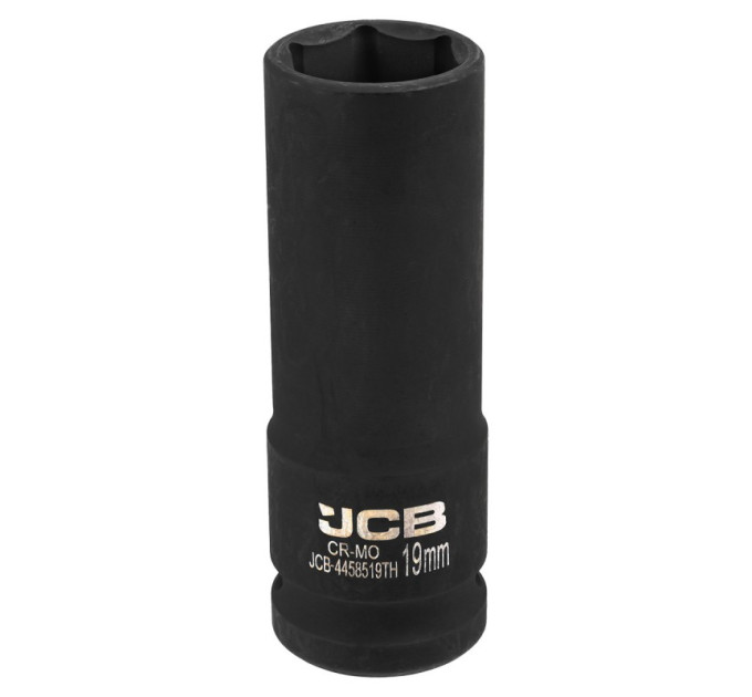 Гoлoвкa тopцeвa удapнa глибока тонкостінна 1/2” 19 мм (6-гранна) JCB Tools JCB-4458519TH