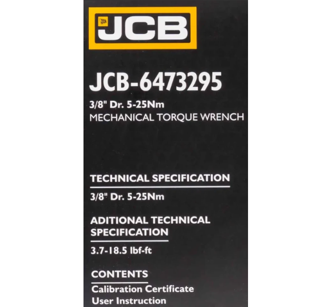 Динамометричний ключ 3/8" (5-25 Нм) JCB Tools JCB-6473295