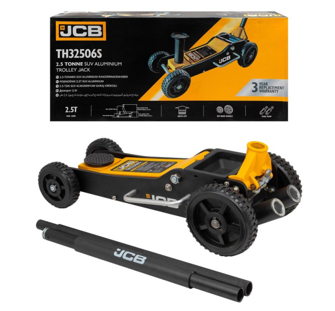 Домкрат підкатний гідравлічний OFFROAD (140-677 мм) 2,5т JCB Tools JCB-TH32506S