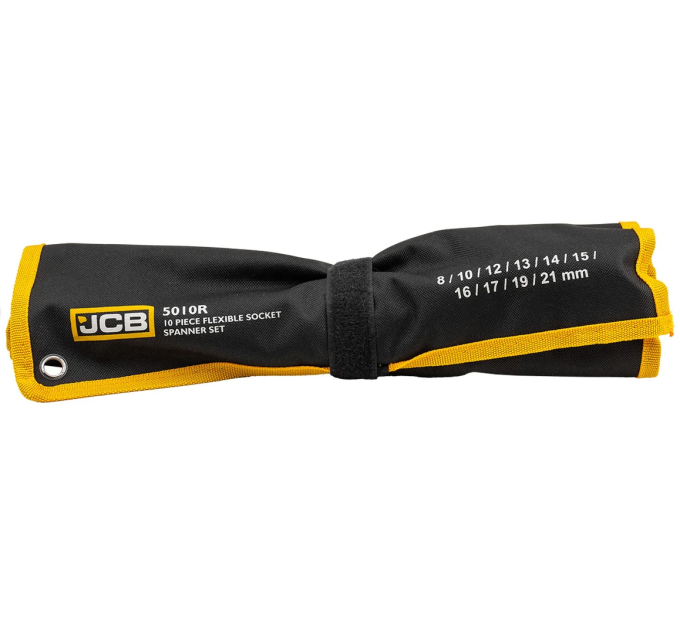 Набір ріжково-шарнірних ключів 10 пр. в чохлі (8-21 мм) JCB Tools JCB-5010R