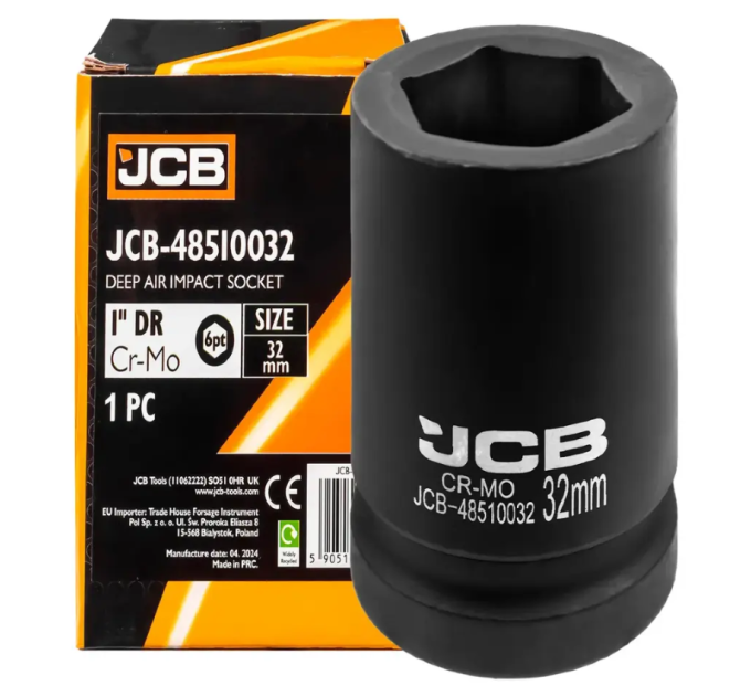 Головка торцева ударна глибока 1" 32 мм (6-гр.) JCB Tools JCB-48510032