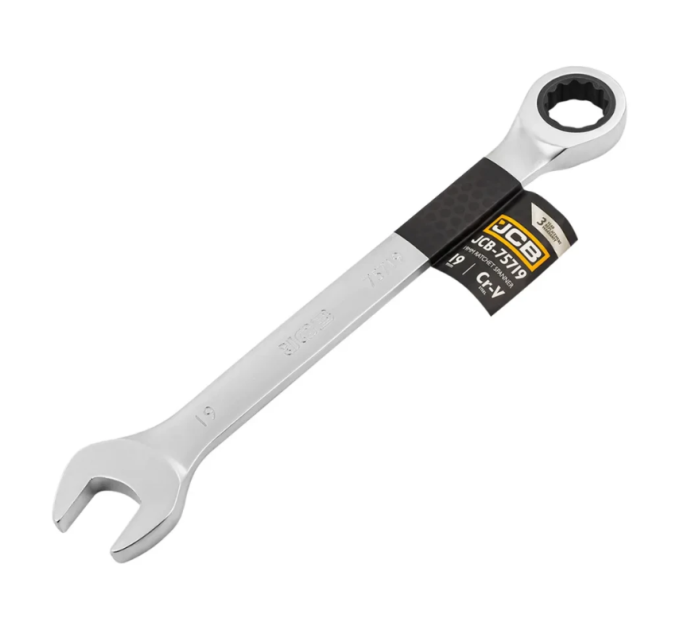Ключ гайковий з тріскачкою 19 мм JCB Tools JCB-75719