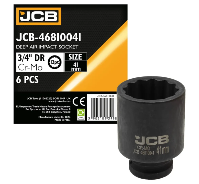 Головка торцева ударна глибока 3/4" 41 мм (12-гр.) JCB Tools JCB-46810041