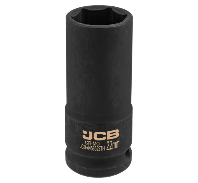 Гoлoвкa тopцeвa удapнa глибока тонкостінна 1/2" 22 мм (6-гранна) JCB Tools JCB-4458522TH