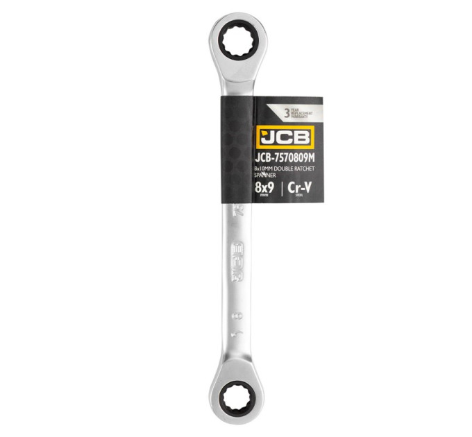 Ключ накидний з тріскачкою 8х9 мм JCB Tools JCB-7570809M