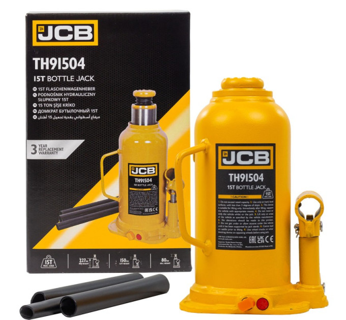 Домкрат пляшковий (227-457 мм) 15т JCB Tools JCB-TH91504