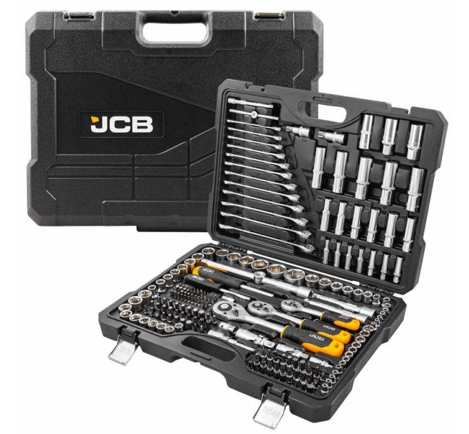 Набір інструменту комбінований 218 пр. 1/4", 3/8", 1/2" (6-гр.) (4-22 мм) JCB Tools JCB-42182-5