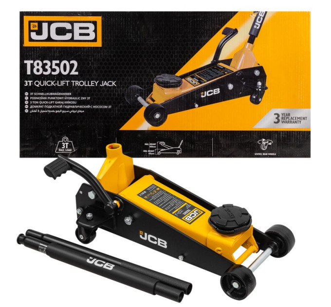 Домкрат підкатний гідравлічний (145-500 мм) 3т JCB Tools JCB-T83502
