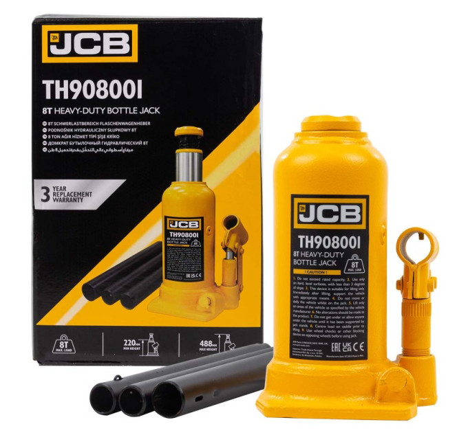 Домкрат пляшковий (220-488 мм) 8т JCB Tools JCB-TH908001