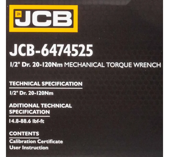 Динамометричний ключ 1/2" (20-120 Нм) JCB Tools JCB-6474525