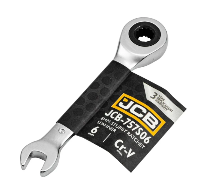 Ключ гайковий короткий з тріскачкою 6 мм JCB Tools JCB-757S06