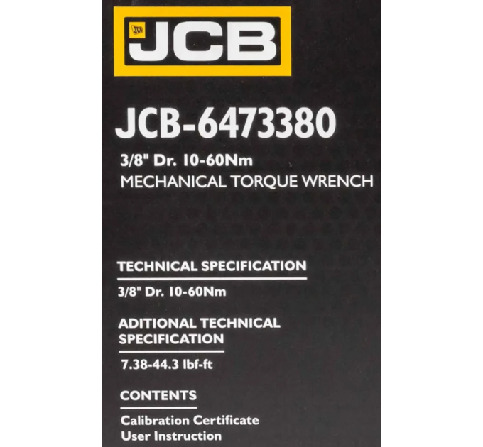 Динамометричний ключ 3/8" (10-60 Нм) JCB Tools JCB-6473380
