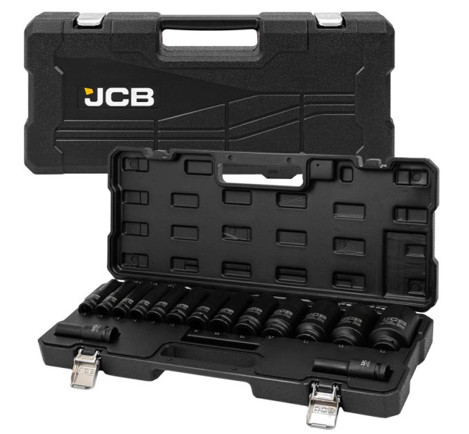Набір головок ударних глибоких 15 од. 1/2" (6-гр.) JCB Tools JCB-4166D-5MPB