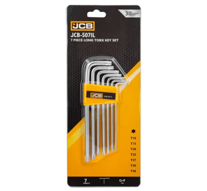 Haбіp Г-подіб. ключів подовжених TORX 7 пр. (T10-T40) JCB Tools JCB-5071L