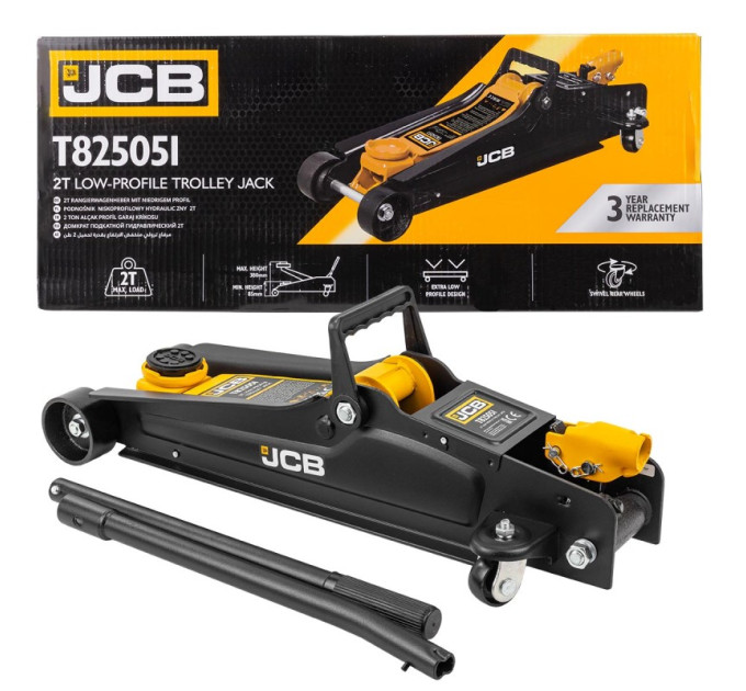 Домкрат підкатний гідравлічний низькопрофільний (85-380 мм) 2,5т JCB Tools JCB-T825051