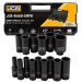 Набір головок ударних глибоких 15 од. 1/2" (6-гр.) JCB Tools JCB-4166D-5MPB
