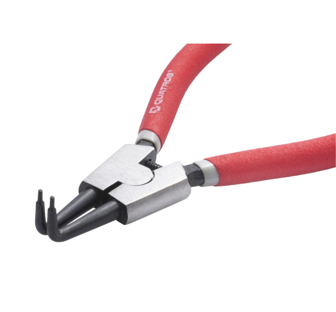 Кліщі для стопорних кілець 7" зовнішні зігнуті QUATROS QS53008