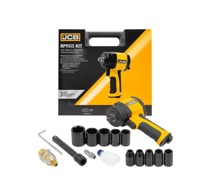 Гайковерт пневматичний ударинй 1/2" (з комплектом головок) JCB Tools JCB-RP9515 KIT