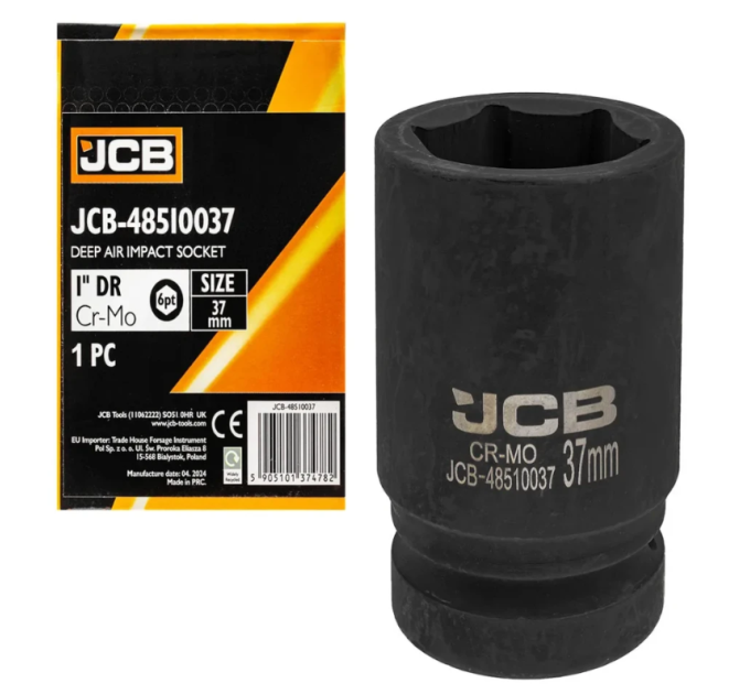 Головка торцева ударна глибока 1" 37 мм (6-гр.) JCB Tools JCB-48510037