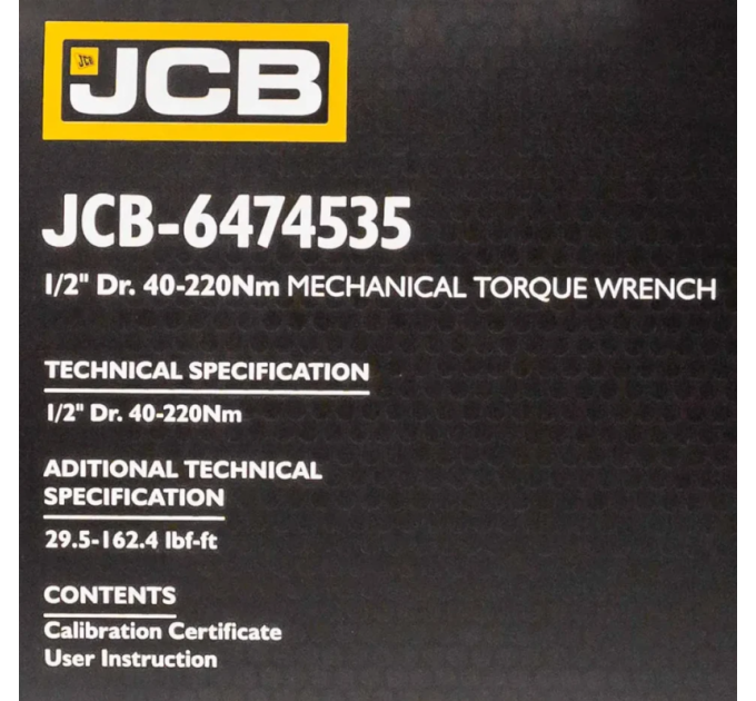 Динамометричний ключ 1/2" (40-220 Нм) JCB Tools JCB-6474535