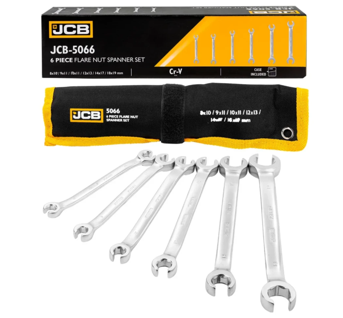 Набір розрізних ключів в чохлі 6 пр. JCB Tools JCB-5066