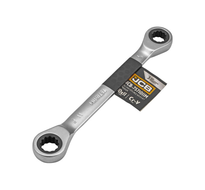 Ключ накидний з тріскачкою 10х11 мм JCB Tools JCB-7571011M