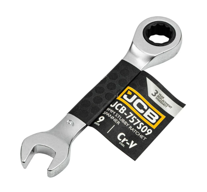 Ключ гайковий короткий з тріскачкою 9 мм JCB Tools JCB-757S09