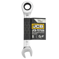 Ключ гайковий короткий з тріскачкою 8 мм JCB Tools JCB-757S08