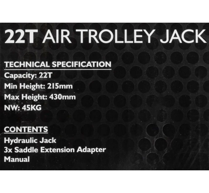 Домкрат пневматично-гідравлічний 22т JCB Tools JCB-TQ22001
