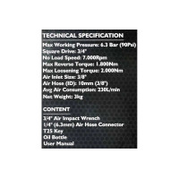 Гайковерт пневматичний 3/4" 1800 Нм JCB Tools JCB-RP7460 Гайковерт пневматичний 3/4" 1800 Нм JCB Tools JCB-RP7460