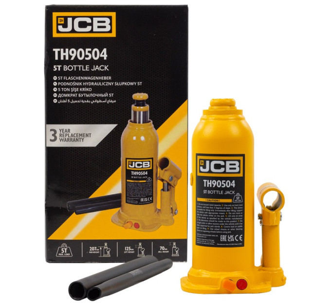 Домкрат пляшковий (207-402 мм) 5т JCB Tools JCB-TH90504