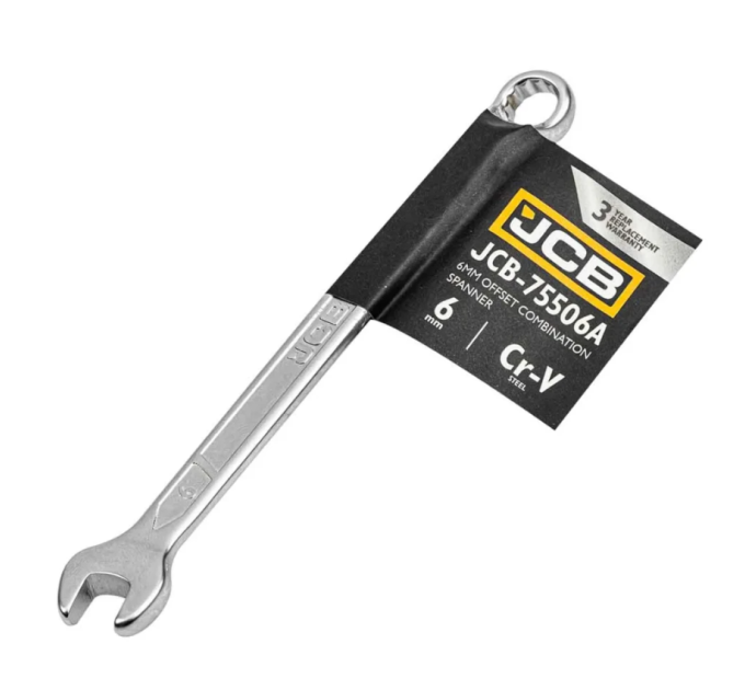 Ключ ріжково-накидний 6 мм відігнутий на 75 градусів JCB Tools JCB-75506A