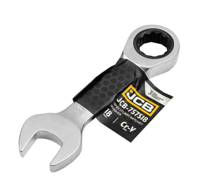 Ключ гайковий короткий з тріскачкою 18 мм JCB Tools JCB-757S18