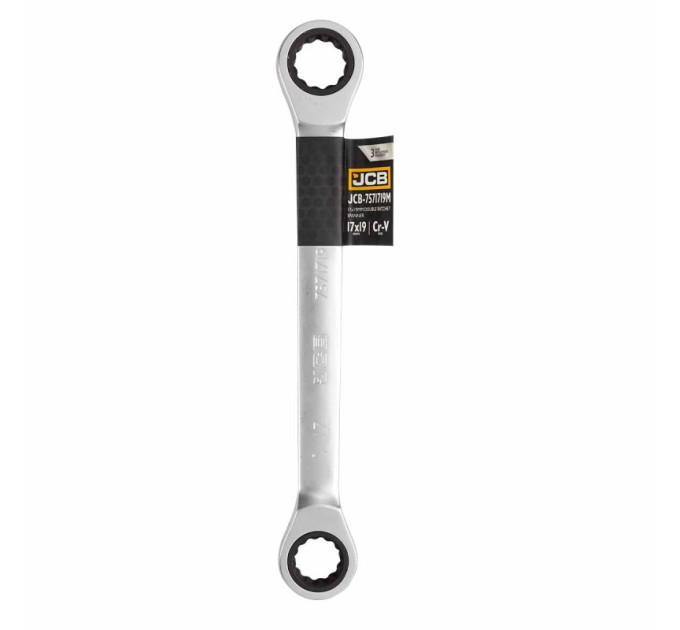 Ключ накидний з тріскачкою 17х19 мм JCB Tools JCB-7571719M