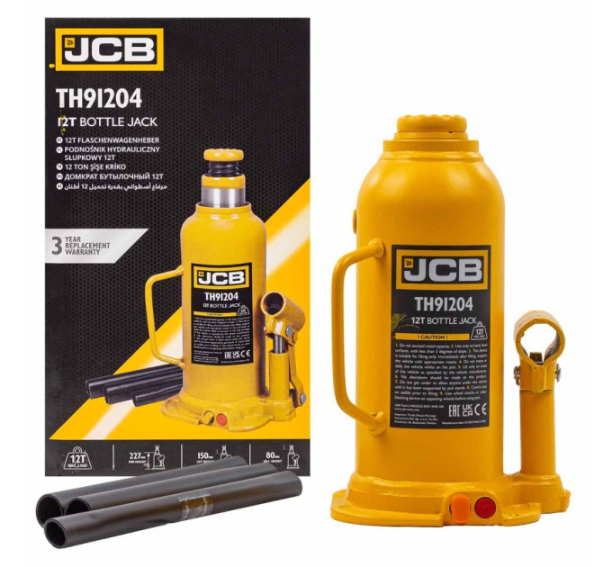 Домкрат пляшковий (227-457 мм) 12т JCB Tools JCB-TH91204