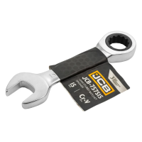 Ключ гайковий короткий з тріскачкою 15 мм JCB Tools JCB-757S15