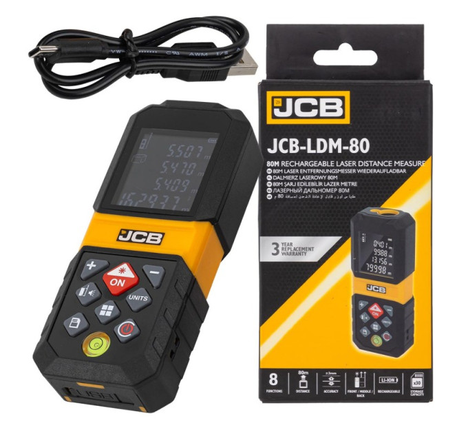 Лазерний далекомір JCB Tools 80 м JCB-LDM-80