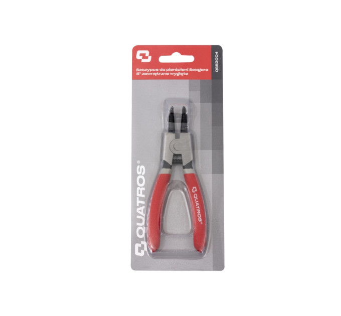Кліщі для стопорних кілець 5" зовнішні зігнуті QUATROS QS53004