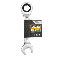 Ключ гайковий короткий з тріскачкою 11 мм JCB Tools JCB-757S11