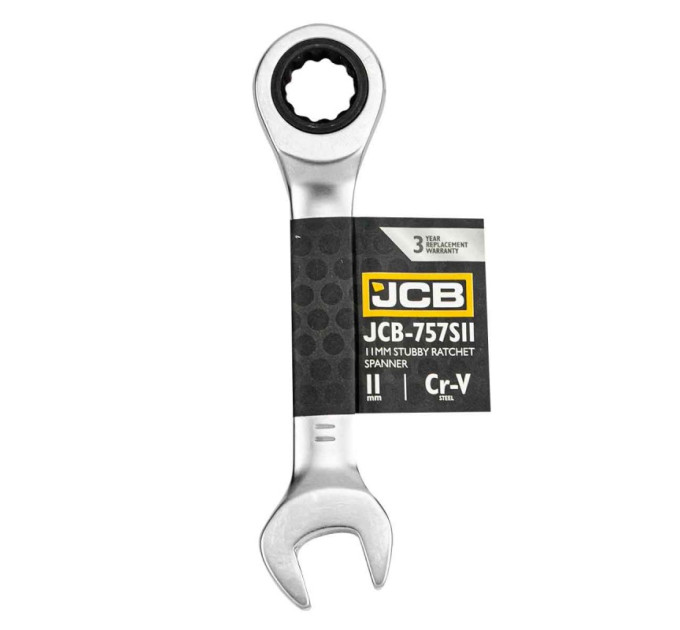 Ключ гайковий короткий з тріскачкою 11 мм JCB Tools JCB-757S11