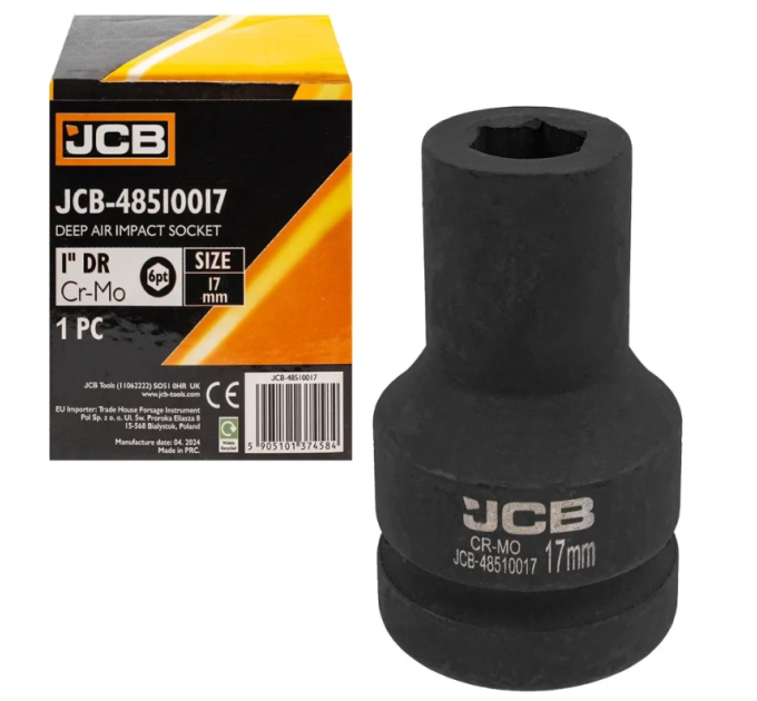 Головка торцева ударна глибока 1" 17 мм (6-гр.) JCB Tools JCB-48510017
